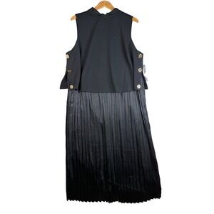 New Clover and Sloane Popover Sleeveless Pleated Skirt Midi Dress size 2X Black